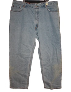 Levis 550 Relaxed Fit 44x30 Mens Denim Blue Jeans Tapered Pants Light Wash NEW - Picture 1 of 2
