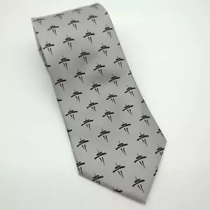 Vestido para hombre Space Needle corbata gris 100 % seda hecho a mano Seattle - Imagen 1 de 7
