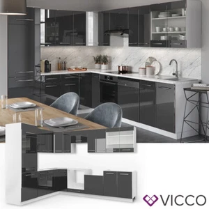 Cucina componibile ad angolo Cucina su misura angolare Fame Antracite Vicco - Foto 1 di 8