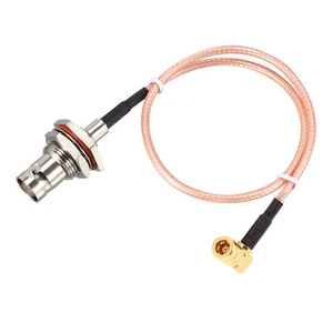 SMB Female Connector to BNC Bulkhead RF Coax Cable 1.6ft RG316 Pigtail Adapter - Picture 1 of 5