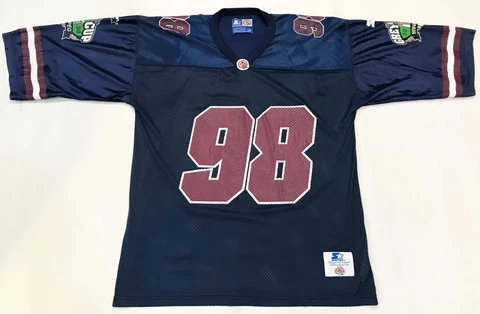 Vintage Starter CFL 1998 Grey Cup Winnipeg #98 Jersey L Navy Blue Canada Screen Cover