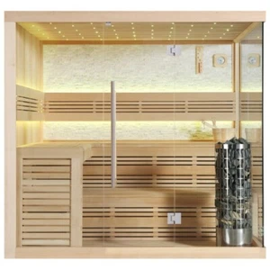 Sauna Saunakabine Saunaofen Hemlock 9kW Cilindro Finischesauna 180x180 cm - Bild 1 von 9