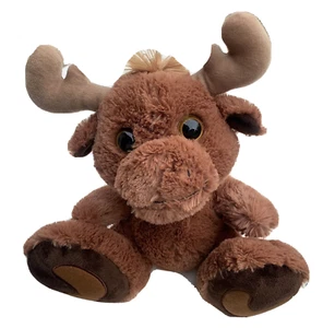 AURORA ACERO TADDLE TOES 10" Peluche Occhi Grandi Alce Super Morbido Piedi Grandi Lt. Marrone - Foto 1 di 11