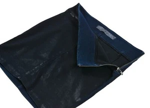 Guess BLUE Wax Skirt Los Angeles Women Mini Sexy  Stretch Denim Bodycon Size 26 - Picture 1 of 8
