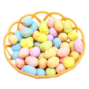 50pcs Artificial Easter Eggs Colorful Foam Eggs Ornaments w/Basket Home Decor US - Picture 1 of 6