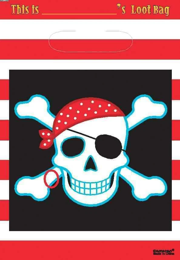 PIRATE Loot Bags Birthday Party Tableware Boys Birthday Party Kids Child  - Image 1 of 1