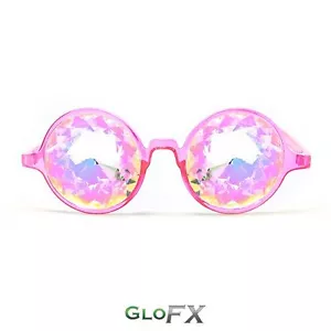 GloFX Transparent Pink Kaleidoskop Brille - Rainbow EDM Rave Lightshow Optik - Bild 1 von 7