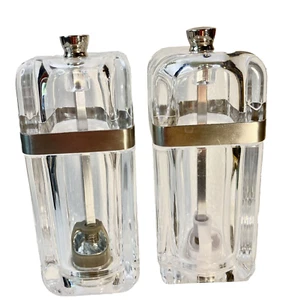 Salt Pepper Mill Grinders Cole & Mason Acrylic England H307392P Kempton Clear - Picture 1 of 11