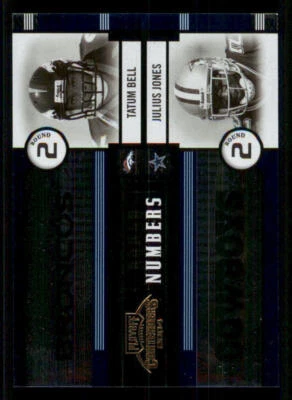 2004 Playoff Contenders Round Numbers Blue #RN7 Tatum Bell/Julius Jones /1500 - Image 1 of 2