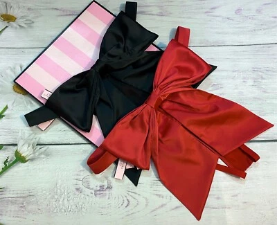 NWT Victoria’s Secret Satin Black Red Big Bow Panty Holiday Xmas Gift Valentine - Image 1 of 4