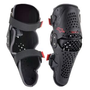 Alpinestars 2024 SX-1 V2 Knee Protectors Black Red  MX Motocross Off Road Quad