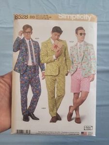 Men's Costume Suit Sewing Pattern, Jacket, Pants, Shorts (44-52) Simplicity 8528 - Picture 1 of 4