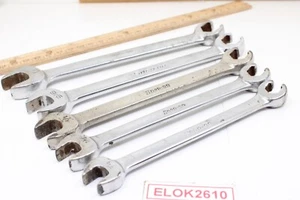 Snap On RXS12-RXS20 3/8"-5/8" SAE 5 Piece Flare/Open End Combination Wrench Set - Foto 1 di 12