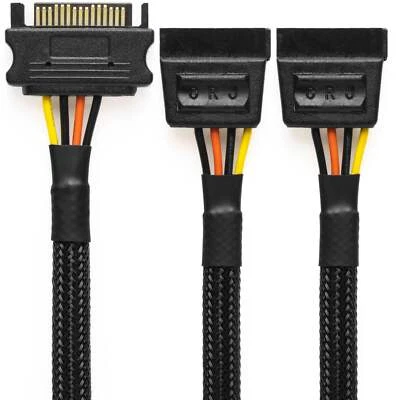 CRJ 15-Pin SATA Y Splitter Power Splitter Cable - 12" - Image 1 of 2