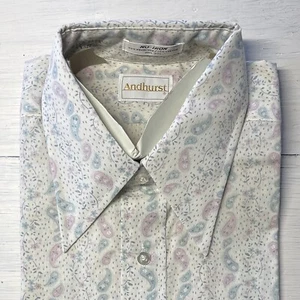 NOS Vtg 70's Floral Paisley Mod Disco BUTTERFLY Collar Spread Shirt 16 Large - Picture 1 of 4
