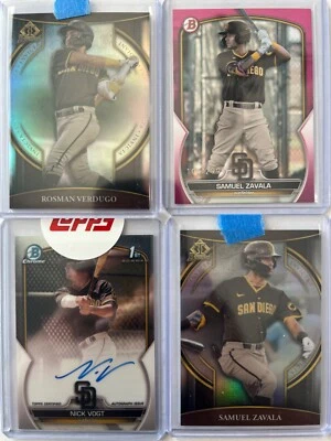 2023 Bowman Chrome Nick Vogt 1st Auto + Zavala /299 Fuschia + Verdugo Invicta - Image 1 of 2