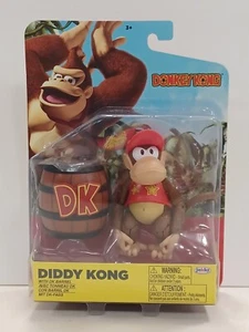 Nintendo SUPER MARIO DIDDY KONG w/ BARREL 4" Action Figure Kids Toy NEW Jakks - Picture 1 of 2