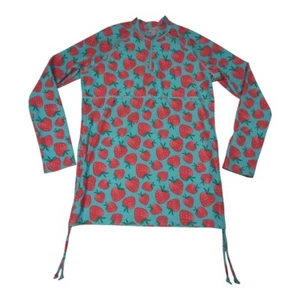 Coolibar Rashguard Swim Shirt Strawberry Long Sleeve Quarter Zip UPF 50+ Girls L - Picture 1 of 7