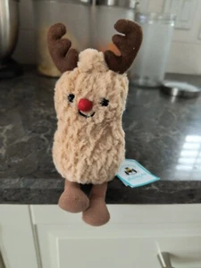 Jellycat AMUSEABLE PEANUT REINDEER Soft Plush Christmas New 100% REAL NOT FAKE - Picture 1 of 3