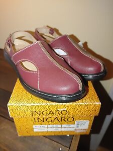 Ingaro Sportie Red Leather Slingback Slip On Comfort Shoes Women’s Size 7