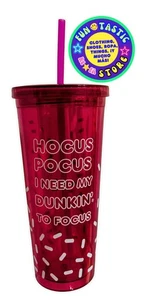 Vaso de bebidas frías Dunkin Donuts "Hocus Pocus I Need My Dunkin To Focus" 24 oz - Imagen 1 de 3