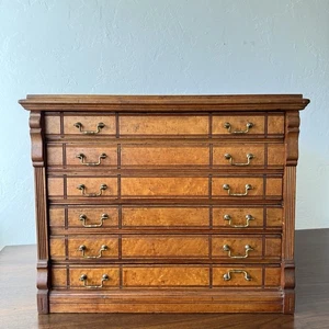 Walnut 6 Drawer Willimantic Spool Thread Machinists Cabinet Eastlake Carved - Picture 1 of 5