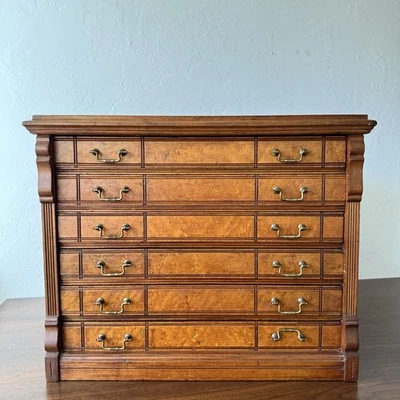 Walnut 6 Drawer Willimantic Spool Thread Machinists Cabinet Eastlake Carved - Image 1 of 4