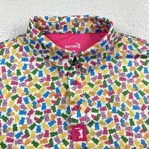 Bogey Bros Golf Polo Shirt Men XL Multicolor Gummy Bears Performance Pattern - Picture 1 of 8