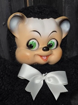 DDR VEB Sonni Spielwaren  Bär Plüschtier Plüsch  Vintage Puppe mit Gummigesicht - Bild 1 von 4