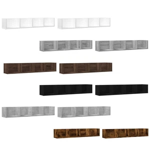 2 PCS Wall-mounted Cabinets Wall Rack Floating Storage Shelf with Compartments - Picture 1 of 32