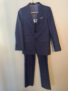 T.O. Fine Clothing Blau Kariert Zweiteiler Anzug Sakko Hose Größe 14 Slim Fit - Bild 1 von 9