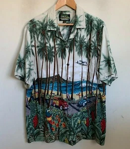 Colección Hawaiian Reserve Botones Estampado Isla Hawaiana Manga Corta Talla XL - Imagen 1 de 7