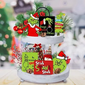 Christmas Tiered Tray Decorations - 6pcs Wooden Signs Table Centerpieces for ... - Picture 1 of 6
