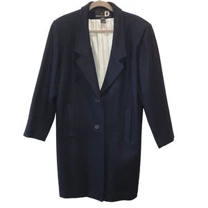VTG David Benjamin Womens Size 11 Blue Pure Wool Button Front Pockets Coat Hole - Picture 1 of 11