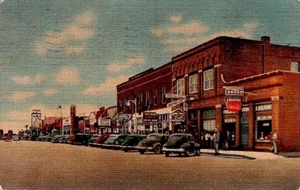Letrero postal Railroad Avenue mirando hacia el este Lordsburg Nuevo México Coca Cola - Imagen 1 de 2