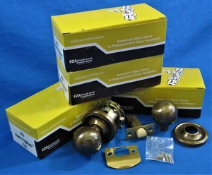 (4) NATIONAL LOCK CORP - Juegos de perillas de puerta de paso Barrington de latón antiguo 448 4A - Imagen 1 de 10