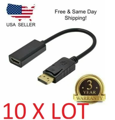 10X LOT DP Displayport Male to HDMI Female Cable Converter Adapter for PC HPDELL - Image 1 of 3