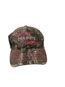 Duck Dynasty Women’s Pink Camo Happy Happy Happy Adjustable Hat - Picture 1 of 8