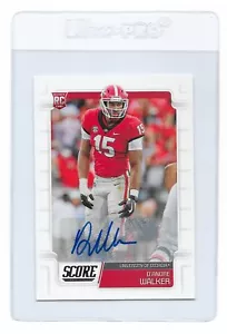 D'ANDRE WALKER Signed 2019 Panini SCORE Rookie CARD Tennessee TITANS Georgia UGA - Picture 1 of 2