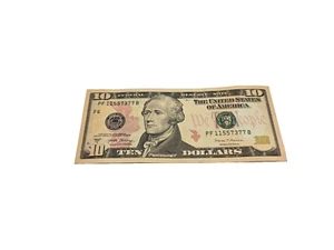 UNC Fancy Serial Odd #'s 11557377 $10 Dollar Bill Note- (F) Atlanta FRB - Picture 1 of 2
