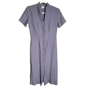 Laura Ashley | Size: 6 | Vintage Silk & Linen Button Front Midi Dress minimalist - Picture 1 of 11