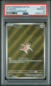 2024 Pokemon Surging Sparks Slakoth FA Illustration Rare IR #212/191 PSA 10 - Picture 1 of 2