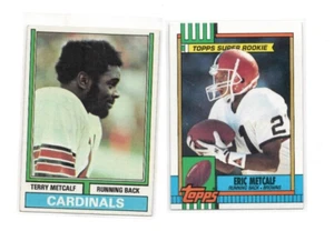 TARJETAS DE NOVATO TERRY & ERIC METCALF NFL TOPPS (PADRE/HIJO) (CARDENALES Y MARRONES) - Imagen 1 de 1
