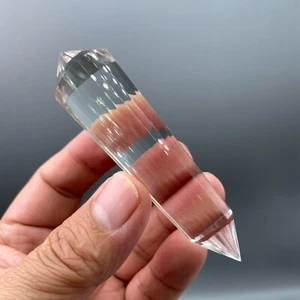 Natural Clear Quartz 24side Double Terminted Point Tower Crystal Wand Vogel - Picture 1 of 8