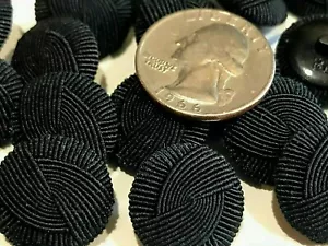 Nuevos botones cubiertos de tela negra hechos a mano tamaño 3/4 pulgadas EF90 - Imagen 1 de 4