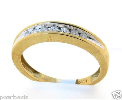 Anillo banda diamantes hombre 0,25 ctw oro amarillo 10K talla 10,25 peso 3,8 gramos. NUEVO Foto 1 de 3