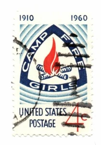 Estampilla usada de 4 centavos 1960 de Campfire para niñas Scott 1167 de EE. UU. (A4) - Imagen 1 de 2