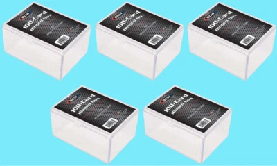 5 BCW 100 COUNT CLEAR HINGED CARD STORAGE BOXES Sports Case Holder Trading mtg - Image 1 of 3