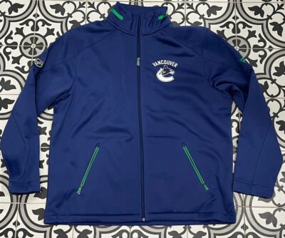 Fanatics Vancouver Canucks NHL Hockey Zip Up Coat Blue Jacket Men's 2XL - Image 1 of 4