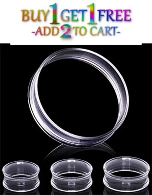 Pair 8g-50mm CLEAR ACRYLIC TUNNELS Double Flare Gauges Solid Saddle Ear 3041 - Image 1 of 4